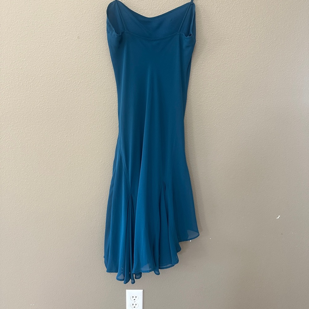 Elegant Strapless Teal Dress